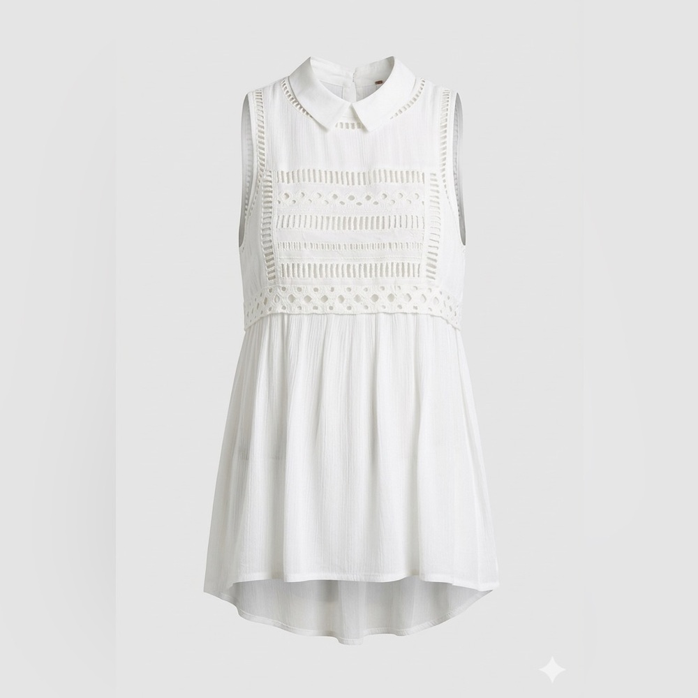 Free People Twice As Nice 2fer Tunic XS Boho Crochet Flowy Festival WesternVGUC